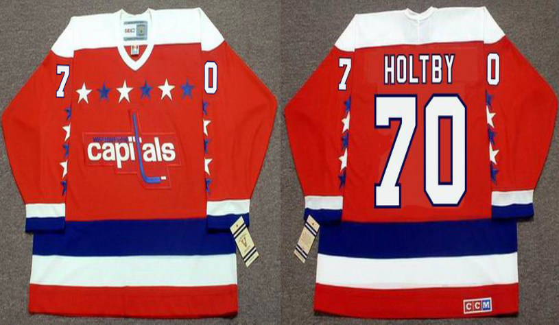 2019 Men Washington Capitals 70 Holtby red CCM NHL jerseys